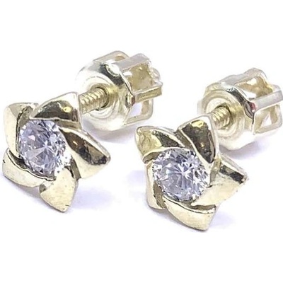 Jan Kos jewellery zlaté náušnice s bílým kamenem 31507401