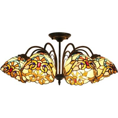 Brilagi - Tiffany витражен плафон MIRABELLA, монтиран към тавана 8xE27/60W/230V pr. 68 cm (BG4409)