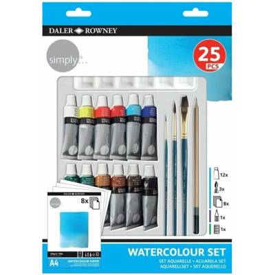 Sada akvarelů Daler Rowney s příslušenstvím 25 ks