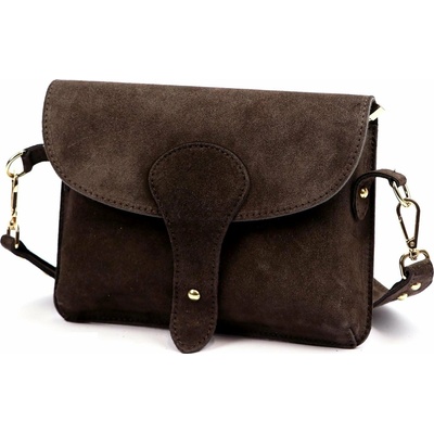 Luka dámska kabelka crossbody semišová tmavohnedá 24-071