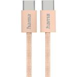 Hama Кабел за зареждане "Fabric", USB-C - USB-C, 1 m, Nylon, оранжев (HAMA-201727) - cybertrade