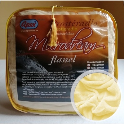 Apex Mikroplyš prostěradlo Microdream Flanel Smetanové 90x200