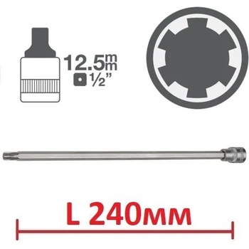 Image 1 of KS TOOLS Дълго ribe l240мм на вложка 1/2" от 15.00лв