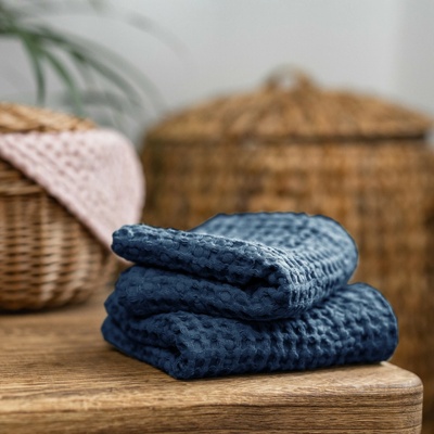 Tululum vaflové ručníky na ruce tmavě modré 30 x 50 cm