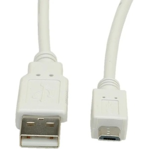 Roline Кабел Roline S3151-400, USB A(м) към USB Micro B(м), 0.8m, бял (S3151-400)