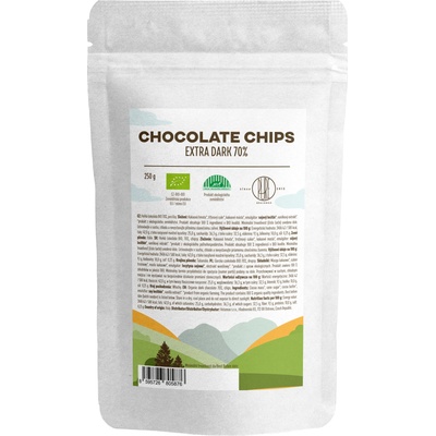 BrainMax Pure Pure® Dark Chocolate 70% Chips, парченца черен шоколад, BIO, 250 g