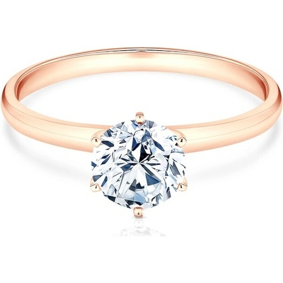 Savicki Zásnubný prsteň ružové zlato diamant SV R10 D R