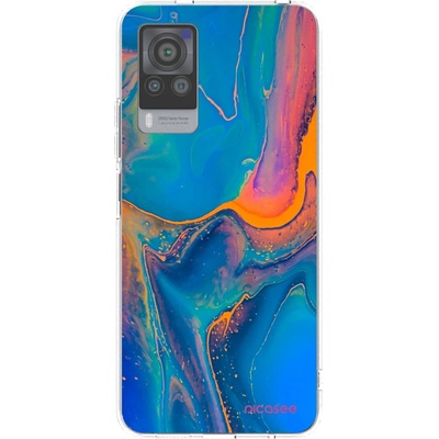 Pouzdro Picasee silikonové Vivo X60 Pro 5G Rainbow čiré