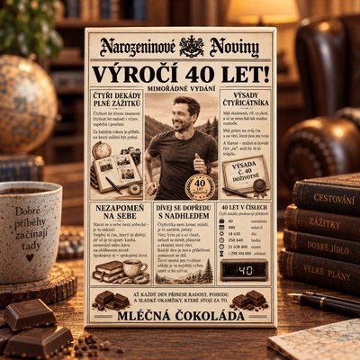 Mediabox výročí 40 let dárková mléčná čokoláda 100 g