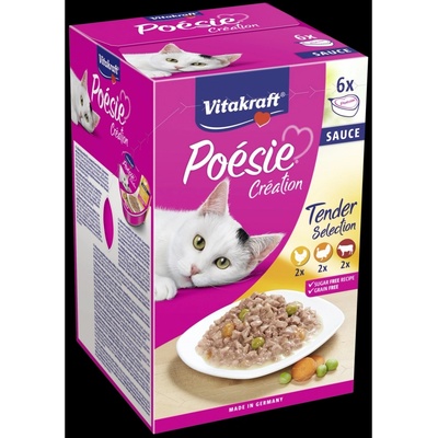 Vitakraft Poésie Création kuře, krůta, hovězí v omáčce 6 x 85 g