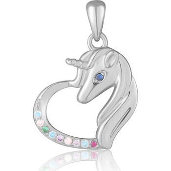 JVD Strieborný prívesok so zirkónmi jednorožec SVLP0882SH2BA00