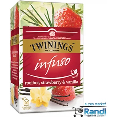 TWININGS Чай Twinings Rooibos, Strawberry & Vanilla 20бр. /40гр