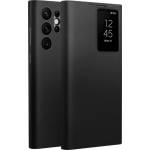 Qialino Активен Кожен Калъф за Samsung S22 Ultra, Qialino Smart View Book Case, Черен (5906601061502)