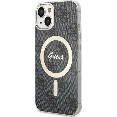 GUESS Кейс Guess 4G MagSafe за iPhone 15 Plus / 14 Plus, черен (GUE003447-0)
