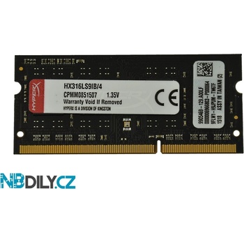 Kingston SODIMM DDR3L 4GB 1600MHz CL9 HX316LS9IB/4