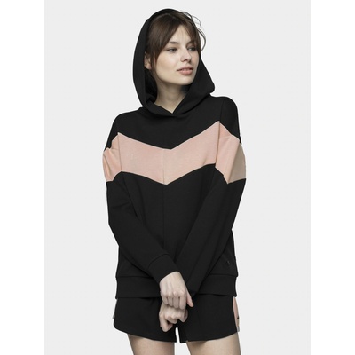 4F dámská mikina BLD012 čierna deep black solid