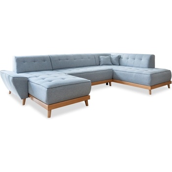 Miuform Светлосин U-образен разтегателен диван, десен ъгъл Dazzling Daisy - Miuform (Dazzling Daisy LCL-2QBK-HAEECR LA74)