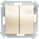 Simon Kontakt 54 Premium Zlatá schodišťový dvojnásobný s podsvícením modul šroubové koncovky, DW6/2L.01/44