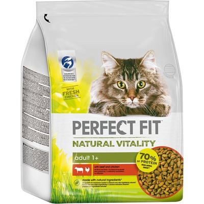 PERFECT FIT Natural Vitality s hovädzím a kuracím pre dospelé mačky 2,4 kg