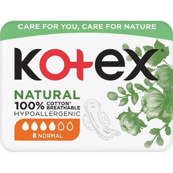 Kotex vložky Natural Normal single 8 ks