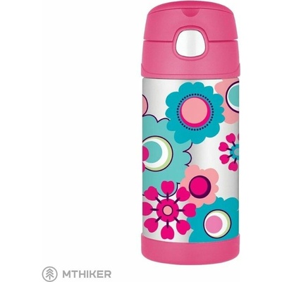 Thermos dětská termoska s brčkem 355 ml květiny