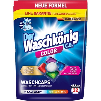 Waschkonig Color 5komorové gel práškové kapsle na praní 32 PD