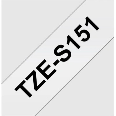 BROTHER TZE-S151,průsvitná / černá, 24mm, TZES151