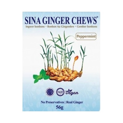 Sina Ginger Peppermint Žuvacie Zázvorové Cukríky 56 g