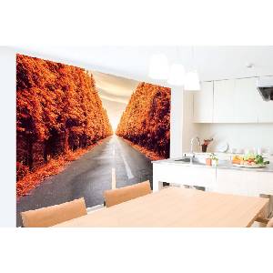 DIMEX ART Самозалепваща се флизелинова фототапета есенен път 375 x 250 см