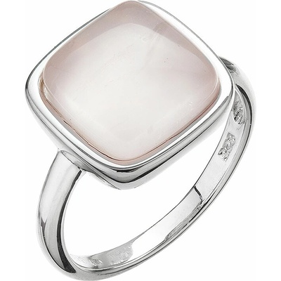 Evolution Group Stříbrný prsten čtverec s růženínem 15029.3