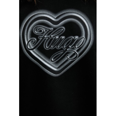 HUGO Blue уголемен женски памучен суичър Classic Crew_B_3 (50560782)