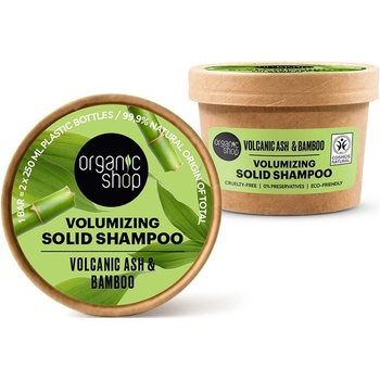 Organic Shop Tuhý šampon Sopečný popel a bambus 60 g