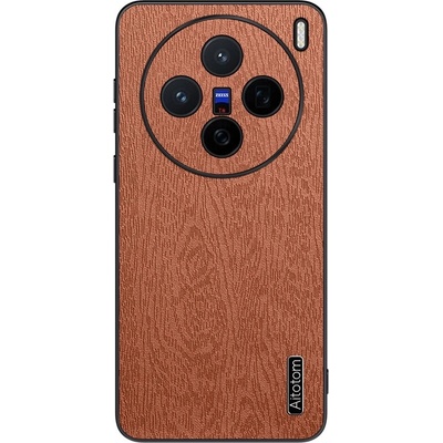 Wood gelový obal potažený umělou kůží na Vivo X200 5G hnědý