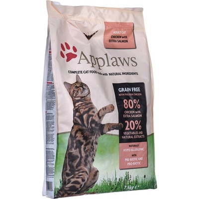 Applaws CAT Adult Chicken with salmon Суха храна за котки, за възрастни, с пилешко и сьомга, 7.5 kg