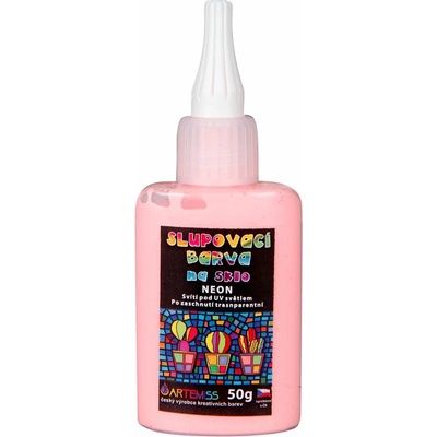 Barva na sklo slupovací neon svítící pod UV lampou červená 50 g