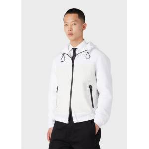 Emporio Armani Яке Emporio Armani Nappa Leather Hooded Jacket - White