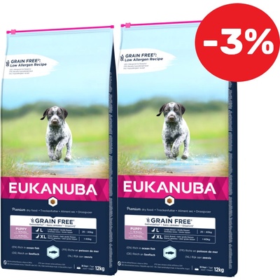 Eukanuba Puppy & Junior Large Breeds Grain Free 2 x 12 kg
