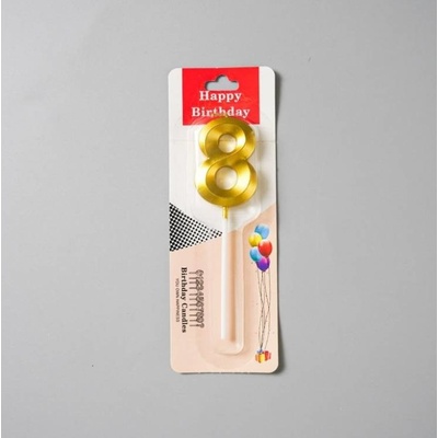 Dortisimo Svíčka zlatá číslo 8 – Zboží Mobilmania