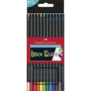 Faber-Castell Комплект цветни моливи, триъгълни, FABER-CASTELL "Black Edition", 12 различни цвята 116412 (116412)