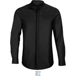 Neoblu 3792 BART MEN / Мъжка риза с дълъг ръкав от поплин - тъмночерна S (243792n1101)