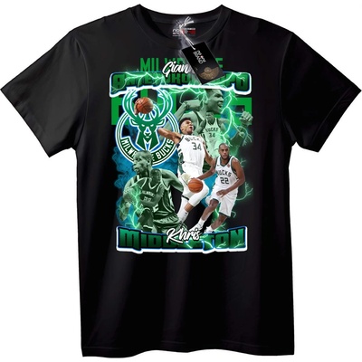 NOONEBRAND Тениска Милуоки Бъкс Баскетбол - 2XL, Black