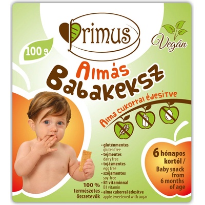 Primus Baby detské jablkové keksíky bezlepkové vegán 100 g