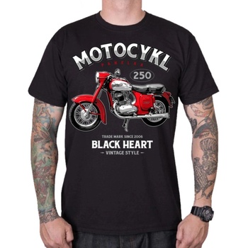 Black heart мъжка тениска black heart -motorcycle panelka - ЧЕРНА - 13104