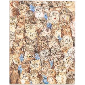 PIECEZZ Дървен пъзел Piecezz, 40 части - Бухали (P1859) - bright-toys