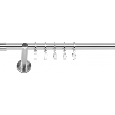 Dekodum Jednořadá moderní garnýž Luna 19 mm ocelový efekt 120 cm