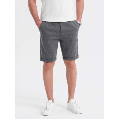 Ombre Clothing Мъжки структурирани плетени шорти с еластична талия Ombre Clothing Ombre Clothing | Siv | МЪЖЕ | S