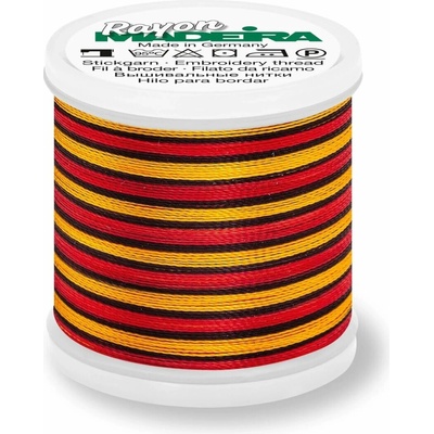 Vyšívací nit Madeira Rayon Multicolor č. 40 (200m) barva 2145 gold/black/red