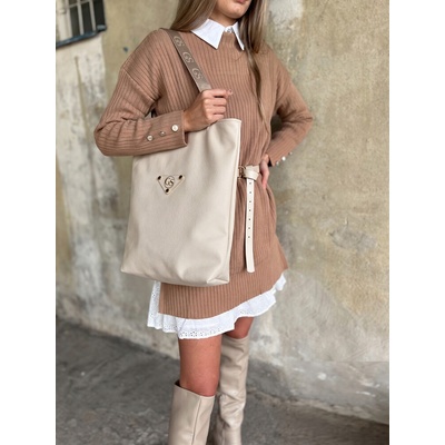 Grosso Béžová dámska shopper kabelka na každý deň