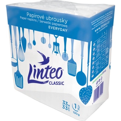 Linteo Classic 1 V bílé papírové ubrousky 33x33 cm 130g