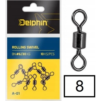 Delphin Rolling Swivel veľ.8 10 ks
